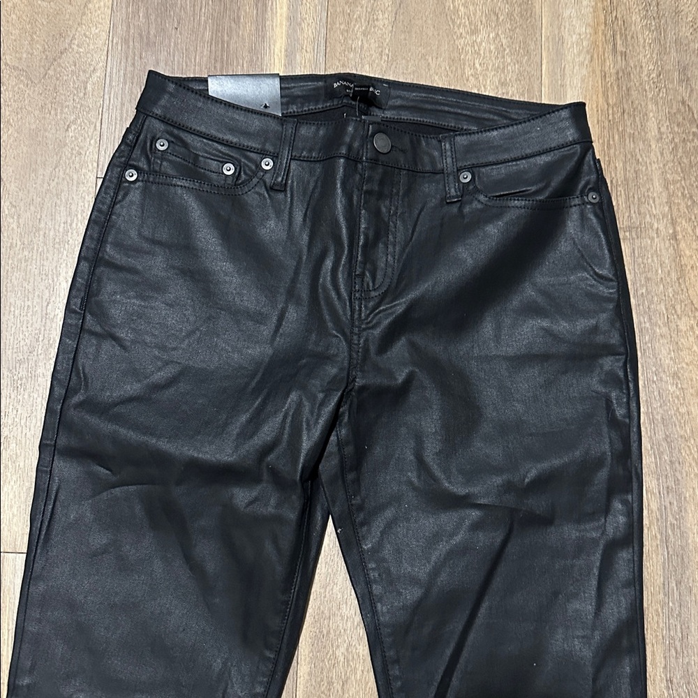 NWT Banana Republic Low Rise Bootcut Faux Leather Jean Pants - Picture 3 of 6